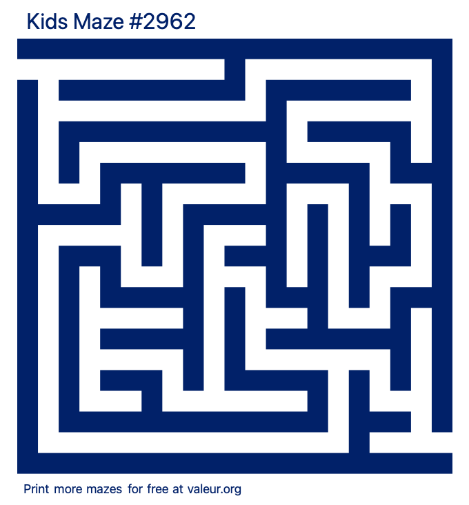 Free Printable Kids Maze number 2962