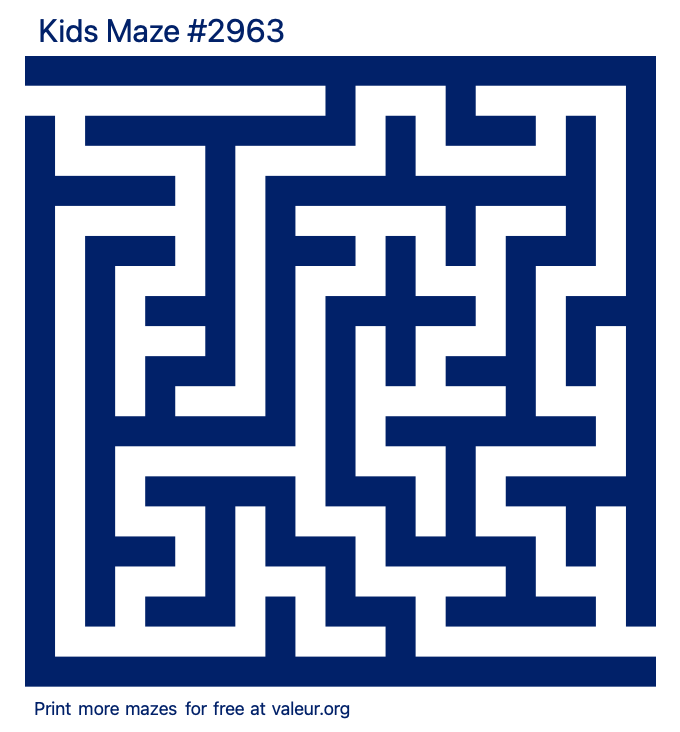 Free Printable Kids Maze number 2963