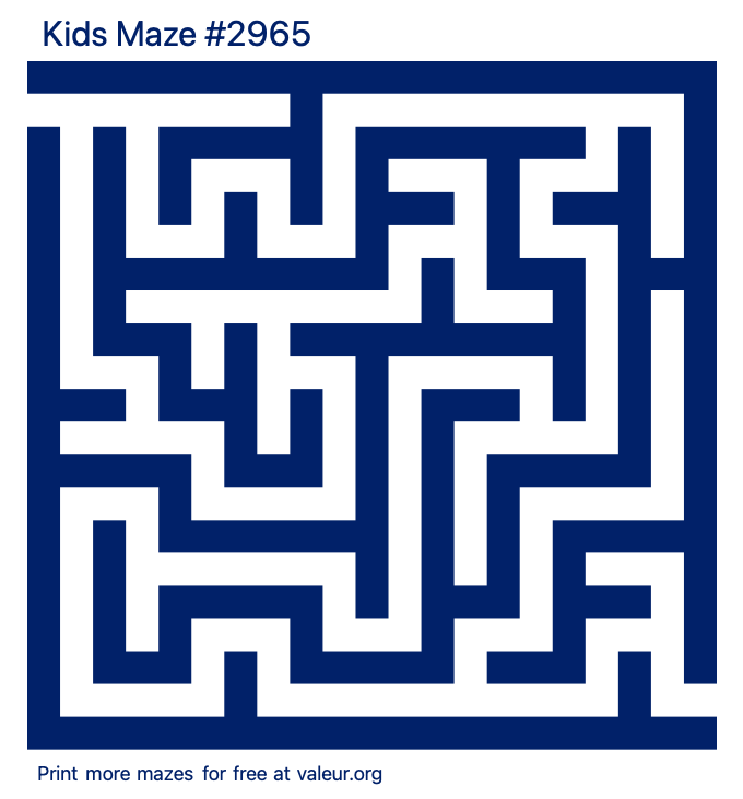 Free Printable Kids Maze number 2965