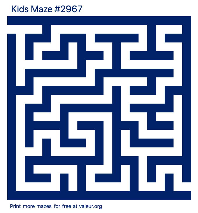 Free Printable Kids Maze number 2967