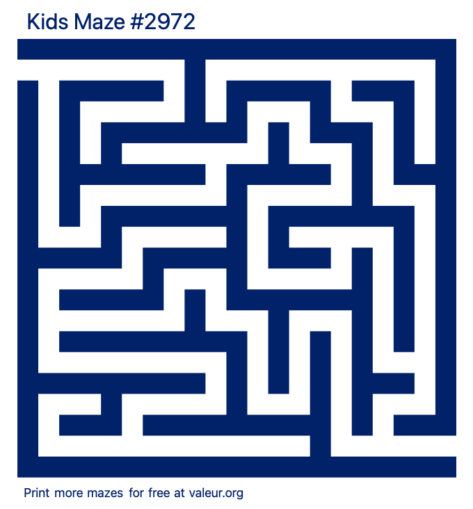 Free Printable Kids Maze number 2972