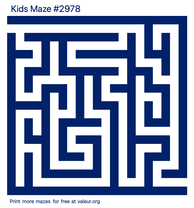 Free Printable Kids Maze number 2978