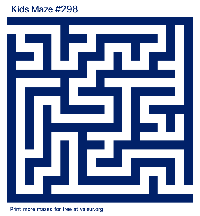 Free Printable Kids Maze number 298