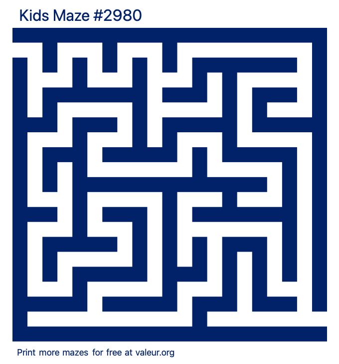 Free Printable Kids Maze number 2980