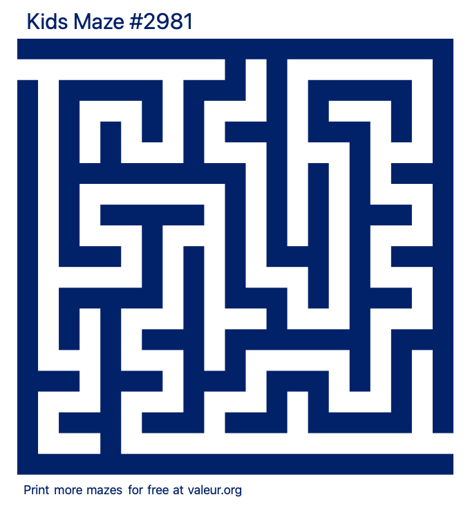 Free Printable Kids Maze number 2981