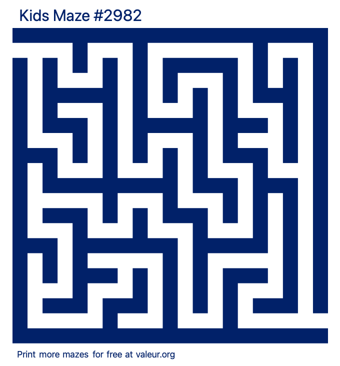 Free Printable Kids Maze number 2982