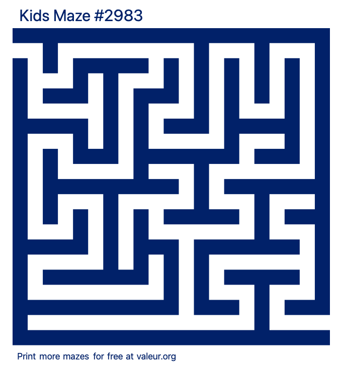 Free Printable Kids Maze number 2983