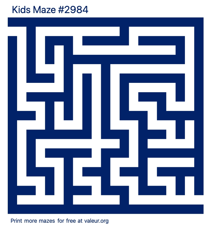 Free Printable Kids Maze number 2984