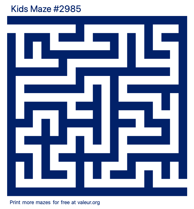 Free Printable Kids Maze number 2985