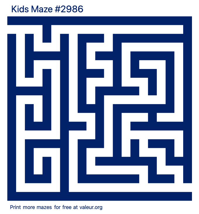 Free Printable Kids Maze number 2986