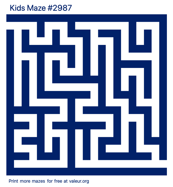 Free Printable Kids Maze number 2987