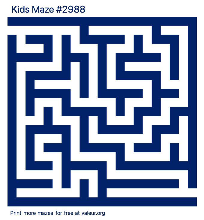 Free Printable Kids Maze number 2988