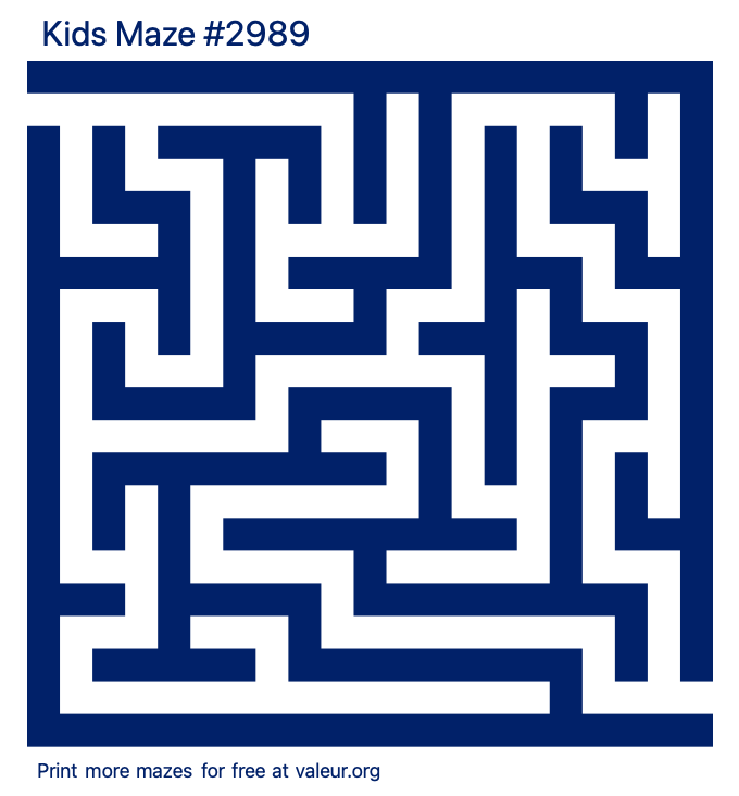 Free Printable Kids Maze number 2989