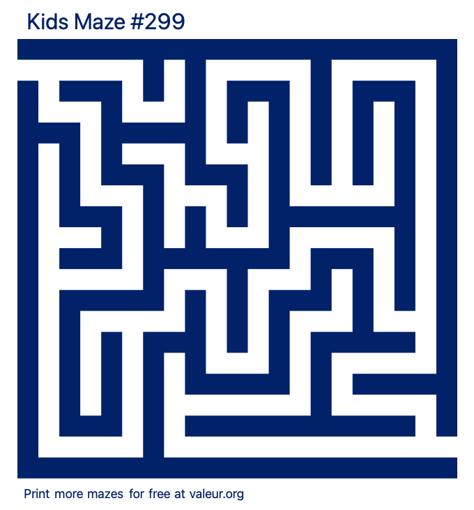 Free Printable Kids Maze number 299