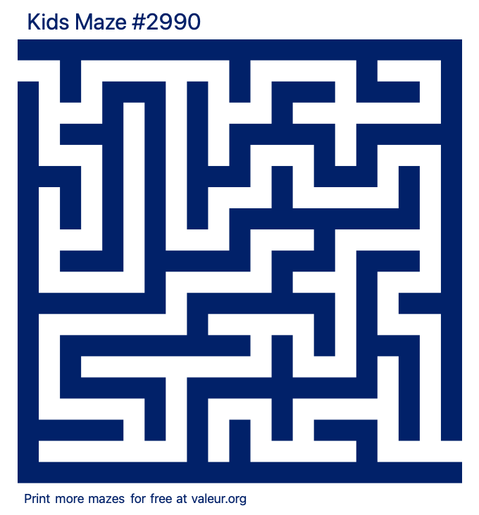 Free Printable Kids Maze number 2990