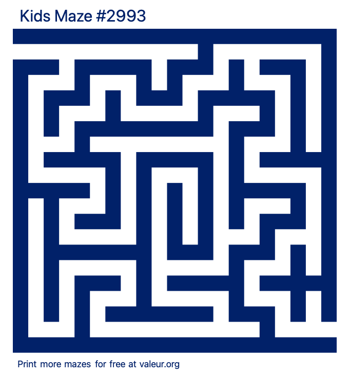 Free Printable Kids Maze number 2993
