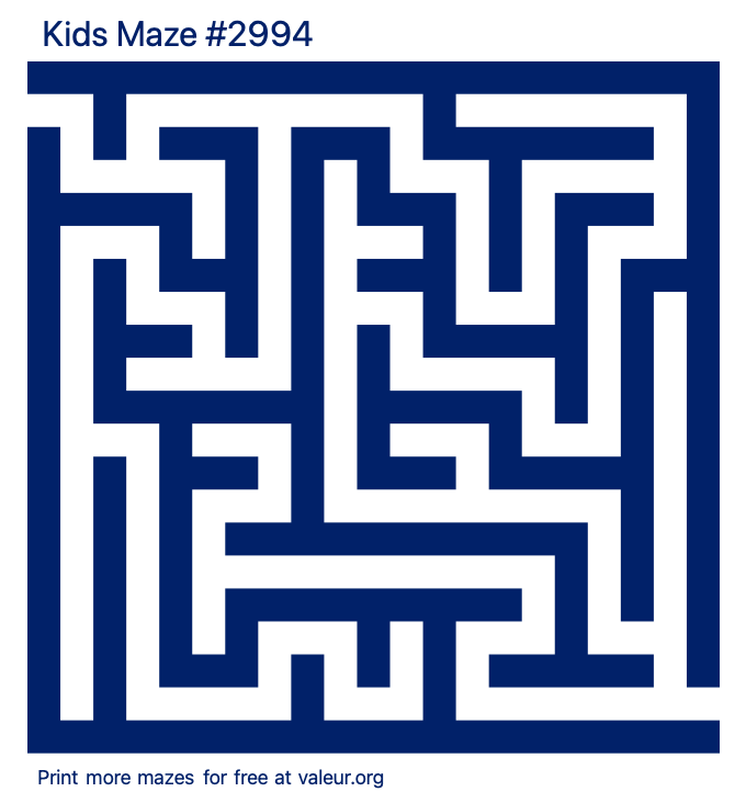 Free Printable Kids Maze number 2994