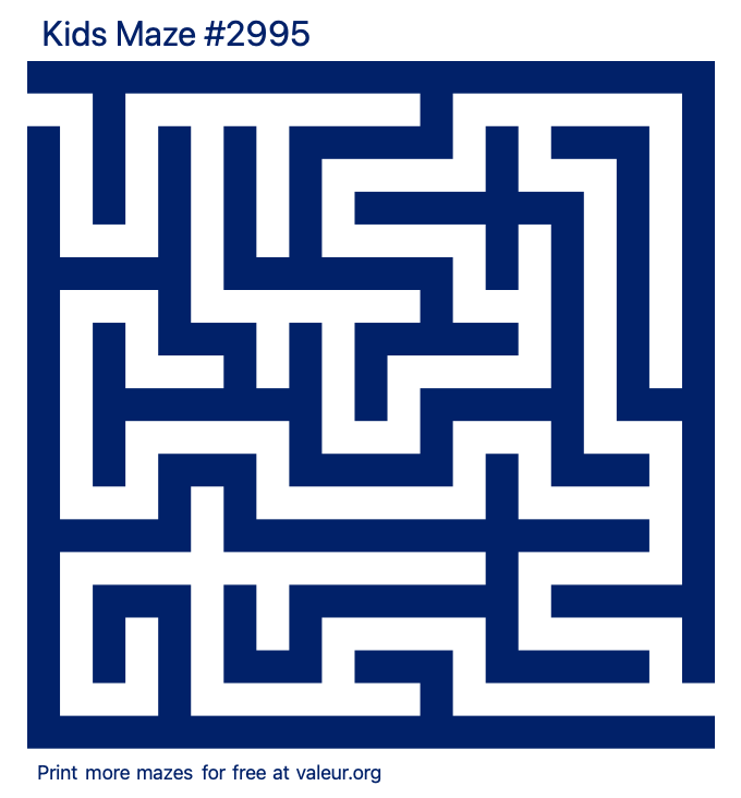 Free Printable Kids Maze number 2995