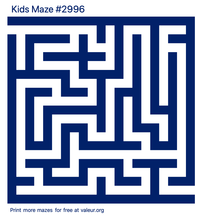 Free Printable Kids Maze number 2996