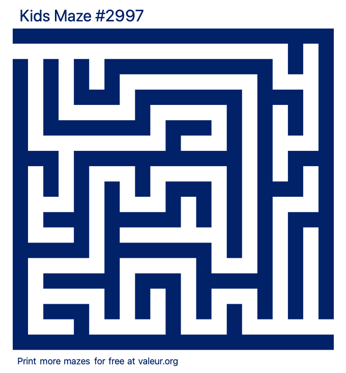 Free Printable Kids Maze number 2997