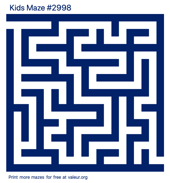 Free Printable Kids Maze number 2998