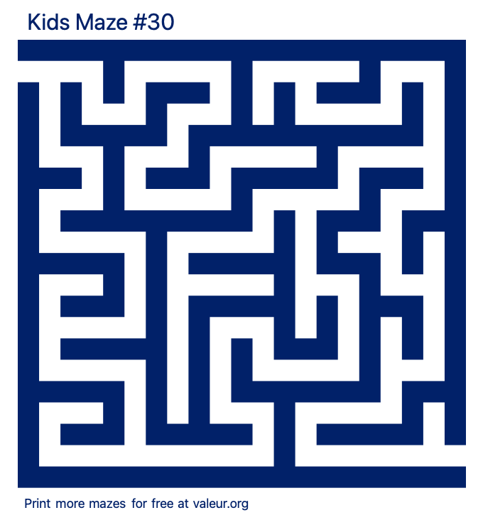 Free Printable Kids Maze number 30