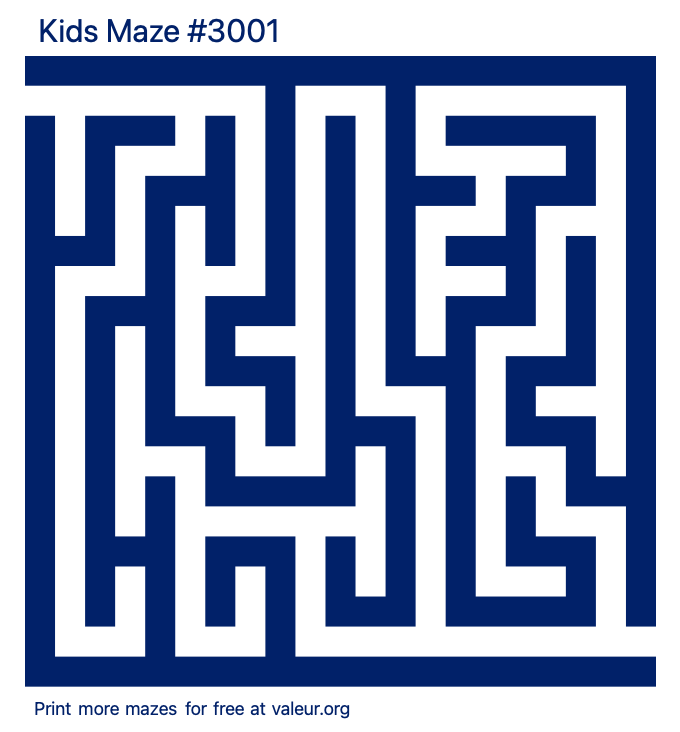 Free Printable Kids Maze number 3001