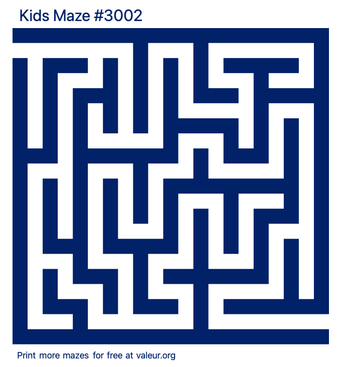 Free Printable Kids Maze number 3002