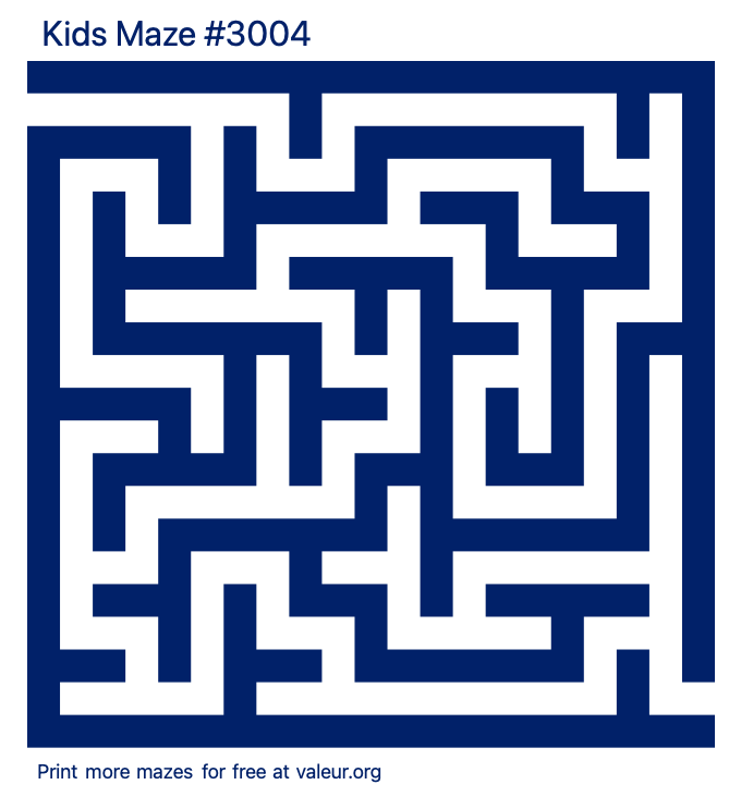 Free Printable Kids Maze number 3004