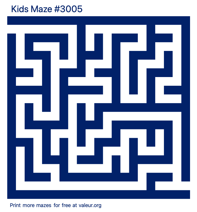 Free Printable Kids Maze number 3005