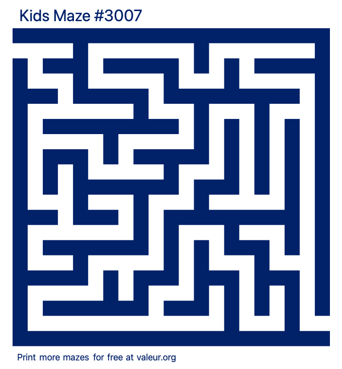 Free Printable Kids Maze number 3007