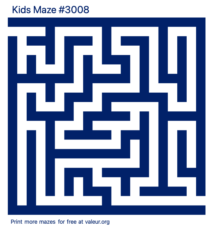 Free Printable Kids Maze number 3008