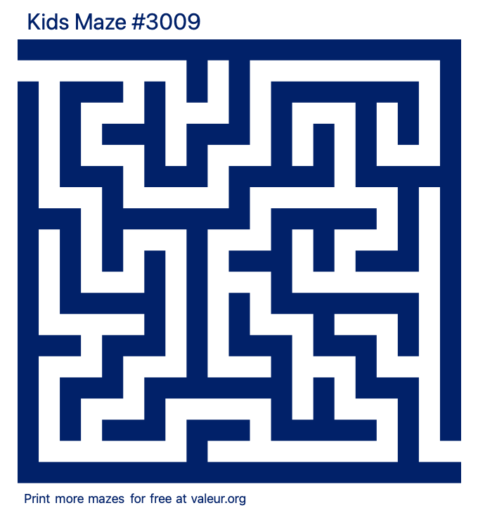 Free Printable Kids Maze number 3009