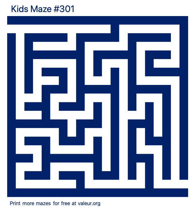 Free Printable Kids Maze number 301