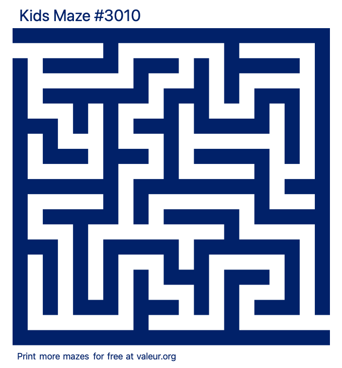 Free Printable Kids Maze number 3010