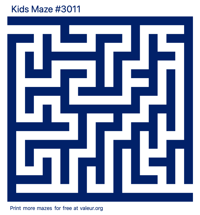 Free Printable Kids Maze number 3011