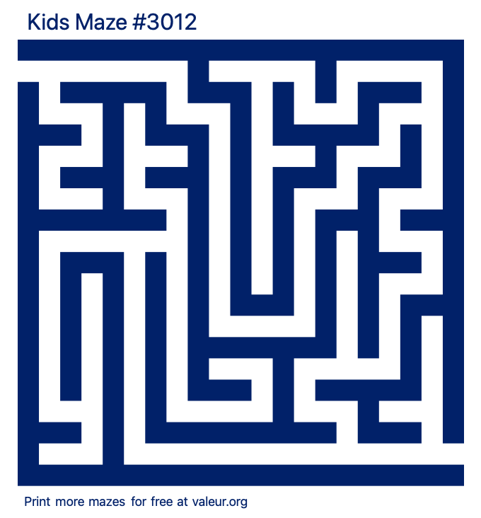 Free Printable Kids Maze number 3012