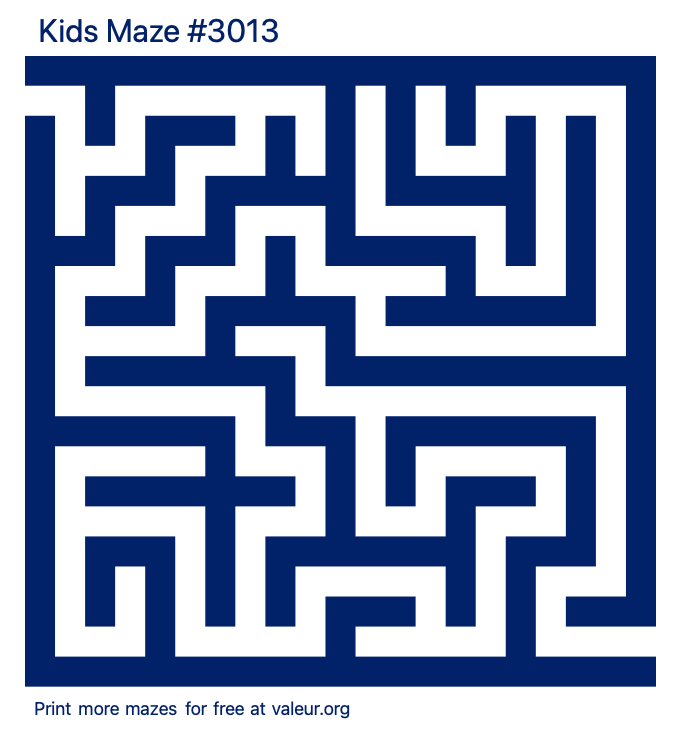 Free Printable Kids Maze number 3013