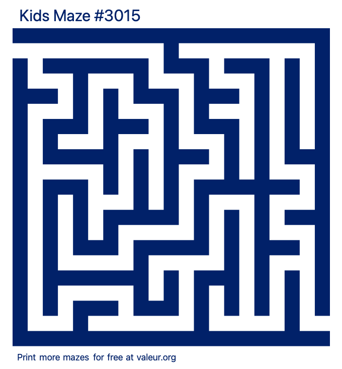 Free Printable Kids Maze number 3015