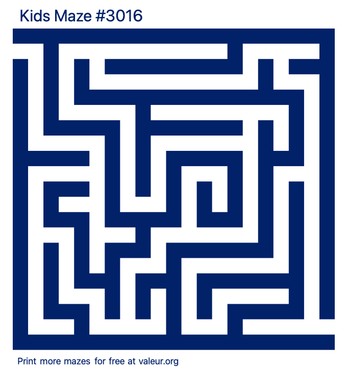 Free Printable Kids Maze number 3016