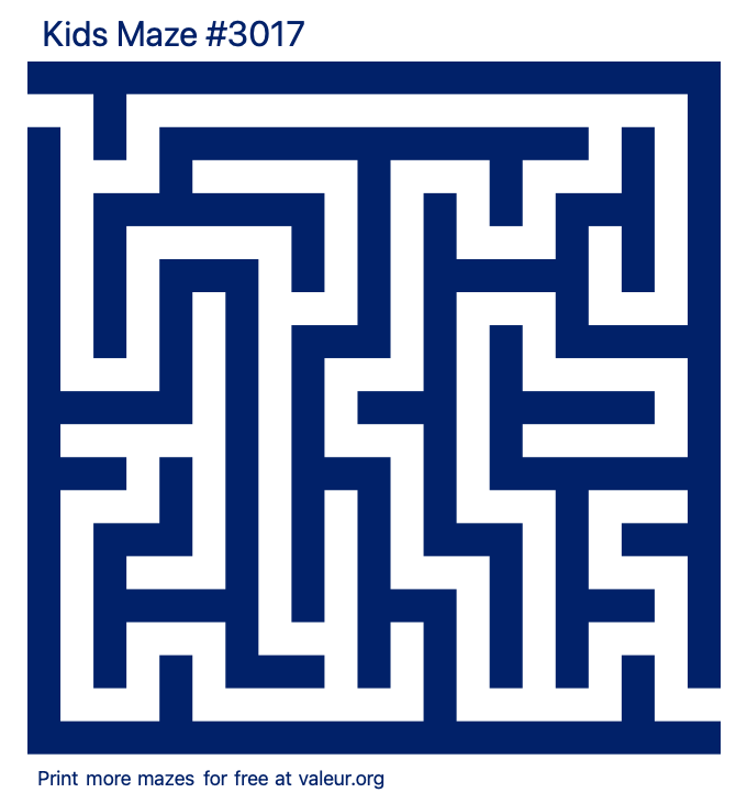 Free Printable Kids Maze number 3017