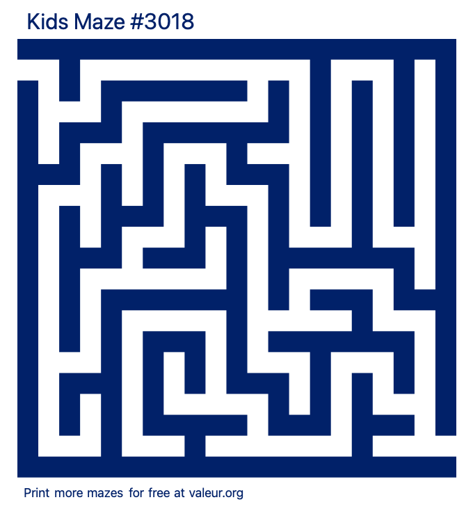 Free Printable Kids Maze number 3018