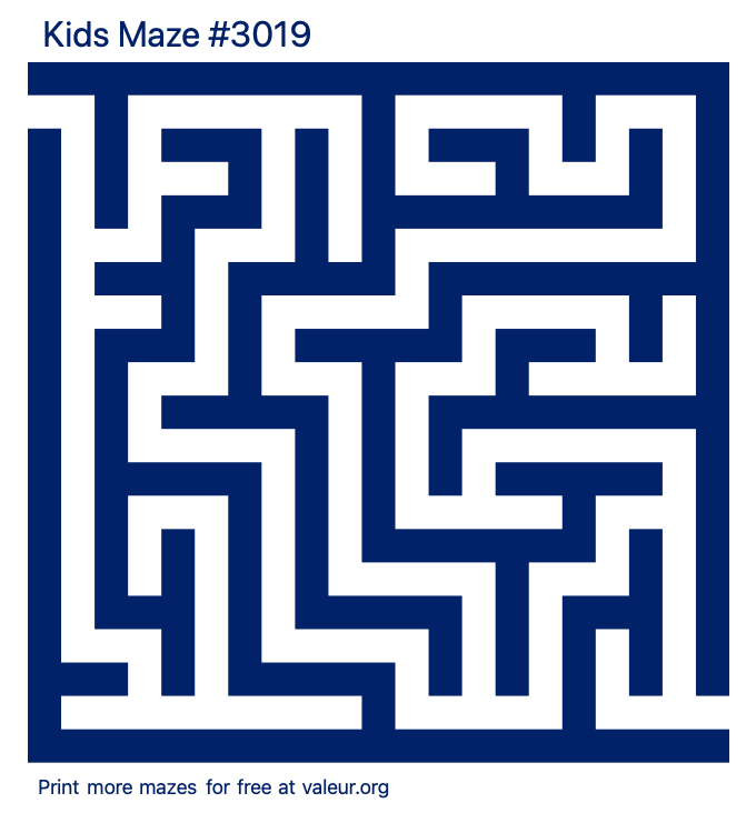 Free Printable Kids Maze number 3019