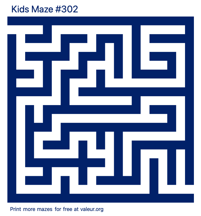 Free Printable Kids Maze number 302