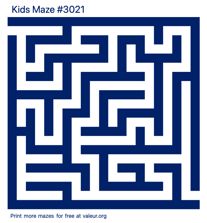 Free Printable Kids Maze number 3021