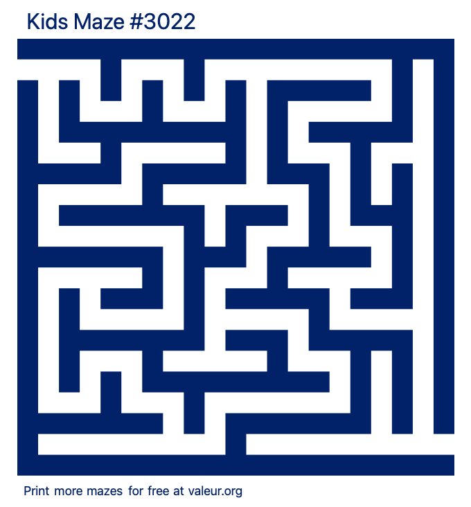 Free Printable Kids Maze number 3022