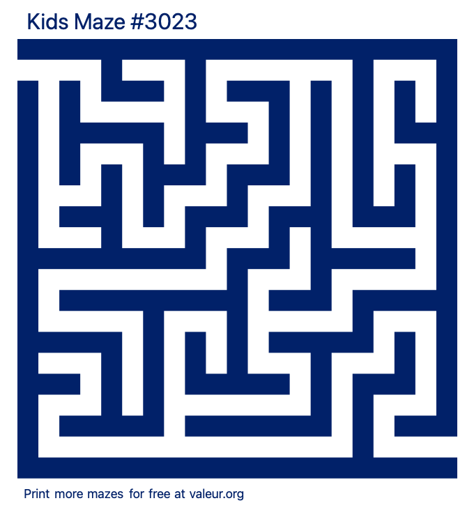 Free Printable Kids Maze number 3023