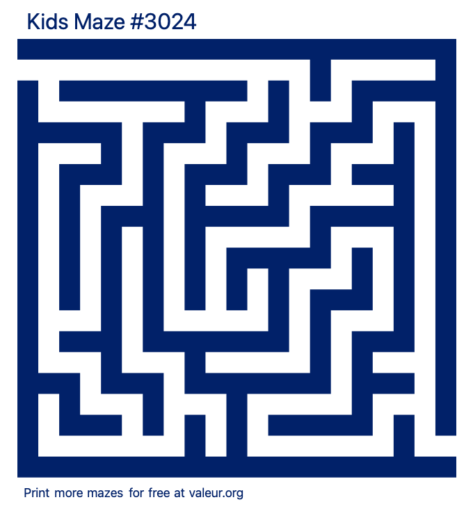 Free Printable Kids Maze number 3024