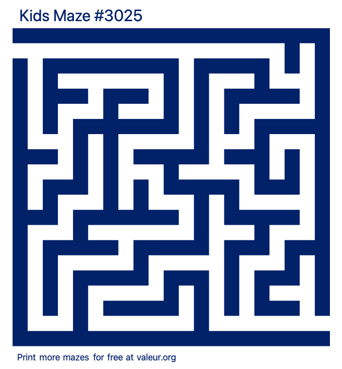 Free Printable Kids Maze number 3025