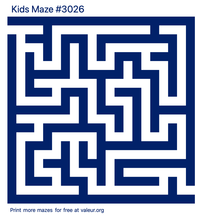 Free Printable Kids Maze number 3026